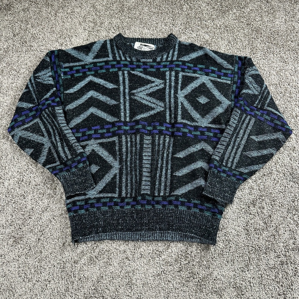 VTG Expressions Sweater Mens Large Coogi Style Cosby Biggie Smalls Pullover 90s